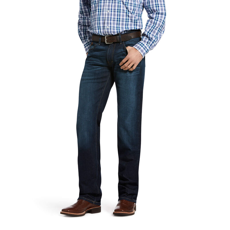 Pantalones Vaqueros Ariat M5 Slim Stretch Legacy Stackable Straight Leg Azules Oscuro Hombre - Chile